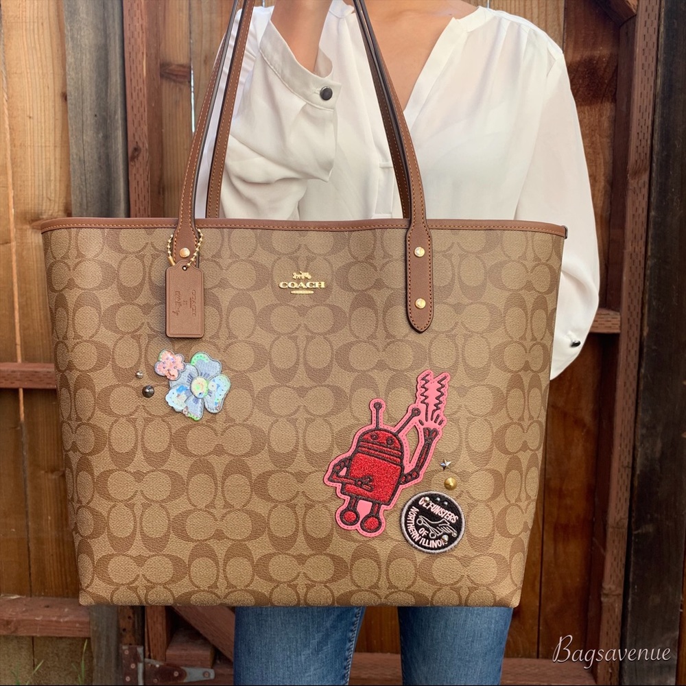 Coach Keith bag Haring tote zip wallet khaki set - Picture 2 of 8